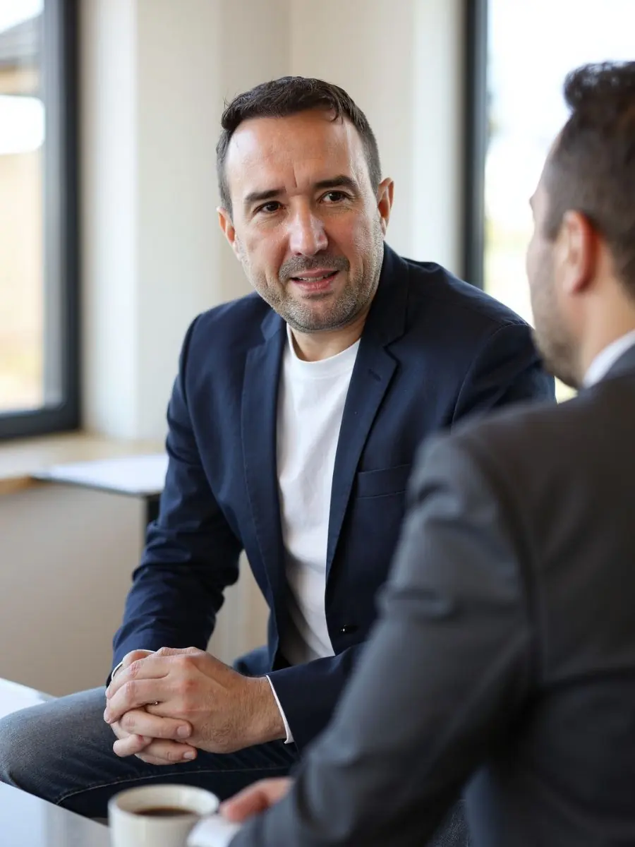 Christian Gottschling, Immobilienmakler für Ratingen, im Beratungsgespräch mit einem Kunden